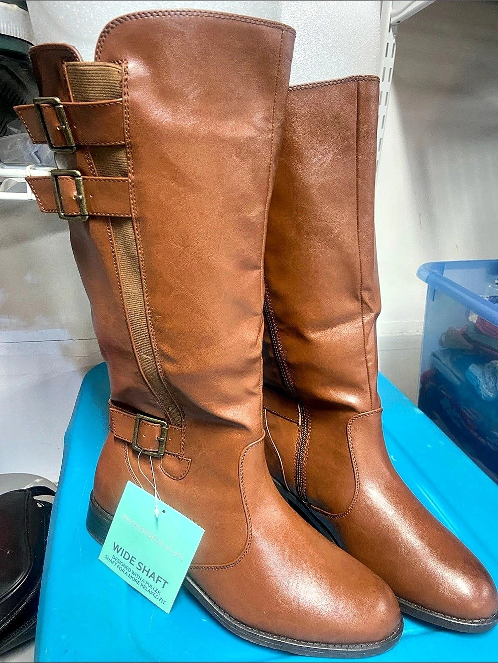 MARBELLA Wide Shaft Brown Boots NWT